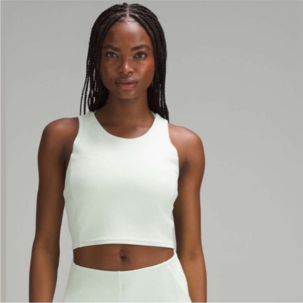 Lululemon Ribbed Softstreme Cropped Tank Top Green
